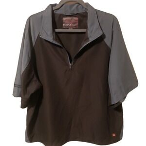 Fidra John Ashworth Golf Pullover Short Sleeve Mens XL Gray Black Windbreaker